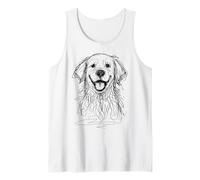 Happy Golden Retriever Face Dog Mom Dad Día Nacional del Perro Camiseta sin Mangas