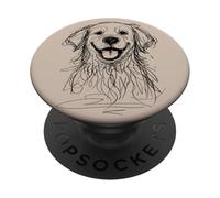 Happy Golden Retriever Face Dog Mom Dad Día Nacional del Perro PopSockets PopGrip Adhesivo