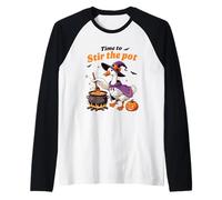 Happy Goose Stir The Pot Witchy Vibes Humor Camiseta Manga Raglan