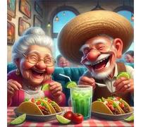 Happy Grandma Food Jigsaw Puzzle 35 Pieces 30x30cm/12x12inch, Difficult Jigsaw Puzzles for Adults 35, Beautiful Art Work, Great Festive Puzzle Gift for Men/Women