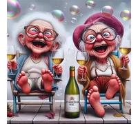 Happy Grandma Jigsaw Puzzle 70 Pieces 45x45cm/18x18inch, Difficult Jigsaw Puzzles for Adults 70, Beautiful Art Work, Great Festive Puzzle Gift for Men/Women