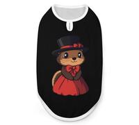 Happy Groundhog Day Ground Hog con sombrero, camisas para perros, ropa estampada para mascotas, camiseta sin mangas para gatos y cachorros, talla XL