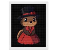 Happy Groundhog Day Ground Hog - Kit de pintura de diamante redondo completo para decoración de pared del hogar, 16 x 20 pulgadas