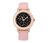 Happy Groundhog Day Pattern - Reloj de pulsera analógico de cuarzo para mujer, elegante, correa de piel