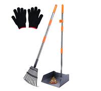 HAPPY HACHI Recoge Cacas de Perros, con Mango Ajustable en Longitud, Dog Pooper Scooper Set, Recogedor de cacas metálico 2 Pack, S