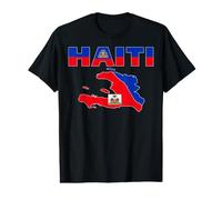 Happy Haitian Flag Day Cool Haiti Flag Map Haitian Pride Camiseta gráfica económica