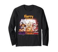Happy HalloThanksMas Chihuahua Spooky Thankful Merry X-mas Manga Larga