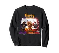 Happy HalloThanksMas Dachshund Spooky Thankful Merry X-mas Sudadera