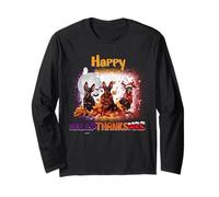 Happy HalloThanksMas Doberman Pinscher Spooky Thankful Merry Manga Larga