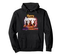 Happy HalloThanksMas Doberman Pinscher Spooky Thankful Merry Sudadera con Capucha