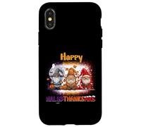 Happy HalloThanksMas GNOME Spooky Thankful Merry X-mas Carcasa para iPhone X/XS