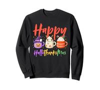 Happy Hallothanksmas Halloween Thanksgiving Christmas Coffee Sudadera