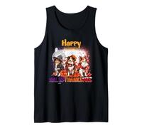Happy HalloThanksMas Shetland Sheepdog Spooky Thankful Merry Camiseta sin Mangas