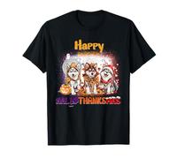 Happy HalloThanksMas Siberian Husky Spooky Thankful Merry Camiseta