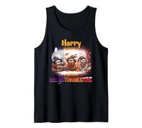 Happy HalloThanksMas Sloth Spooky Thankful Merry X-mas Camiseta sin Mangas