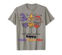 Happy Hallothanksmas Wine Halloween Thanksgiving Christmas Camiseta
