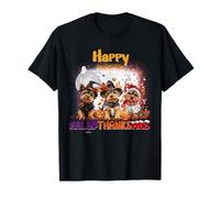 Happy HalloThanksMas Yorkshire Terrier Spooky Thankful Merry Camiseta