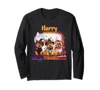 Happy HalloThanksMas Yorkshire Terrier Spooky Thankful Merry Manga Larga