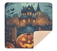 Happy Halloween and Trick Or Treat - Tapete de juego suave y grueso para bebés para interiores y exteriores, impermeable, tapete para gatear, para bebés pequeños, 50 x 50 pulgadas