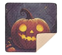 Happy Halloween Banner - Tapete de juego acolchado suave para actividades de bebé para interiores y exteriores, cómodo tapete para gatear, para bebés pequeños, 50 x 50 pulgadas