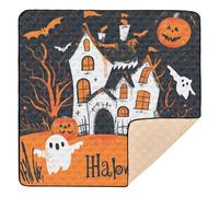 Happy Halloween Bats & Pumpkin Fun - Tapete de espuma suave para gimnasio y actividades para interiores y exteriores, ligero, para actividades al aire libre, tapete de gimnasio para bebés pequeños, 50