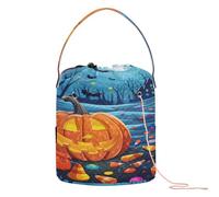 Happy Halloween - Bolsa de hilo de ganchillo con agujeros, bolsa de manualidades para bolas de hilo, organizador de ganchillo