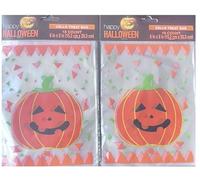 Happy Halloween Bolsas de golosinas para violonchelo, 2 x 18 unidades, 6 x 8 pulgadas (15.2 cm x 20.3 cm) diseño de calabaza