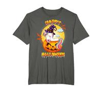 Happy Halloween Calabaza Bruja Unicornio Disfraz Niñas Niños Camiseta, Hombre Tallas Grandes, Asfalto, 6X Alto