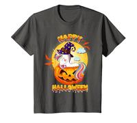 Happy Halloween Calabaza Bruja Unicornio Disfraz Niñas Niños Camiseta, Niños, Asfalto, 2 años