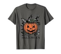 Happy-Halloween Calabaza Espeluznante Boo traqueteo de Hueso Camiseta