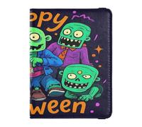 Happy Halloween Cartoon Cute Zombie - Funda de piel decorativa para pasaporte familiar, funda para pasaporte de vacunación, funda para pasaporte, funda ultrafina, Feliz Halloween dibujos animados