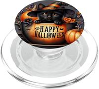 Happy Halloween Cat In A Coffee Mug For Mom & Kitten Lover PopSockets PopGrip para MagSafe