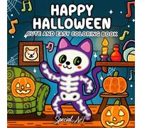 Happy Halloween: Coloring Book for Adults and Teens Featuring Cute and Spooky Creatures in Cozy Hygge Moments for Relaxation