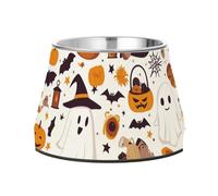 Happy Halloween - Cuenco de comida antideslizante de acero inoxidable para mascotas pequeñas y cómodas