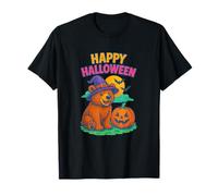 Happy Halloween Cute Bear in Witch Hat with Pumpkin Camiseta