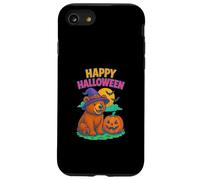 Happy Halloween Cute Bear in Witch Hat with Pumpkin Carcasa para iPhone SE (2020) / 7/8