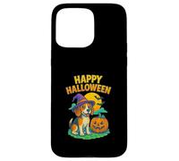 Happy Halloween Cute Dog with Pumpkin Witch Hat Art Carcasa para iPhone 15 Pro MAX