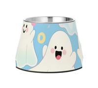 Happy Halloween Cute Pets - Cuencos elevados de acero inoxidable para mascotas para gatos de alimentación lenta y fatiga