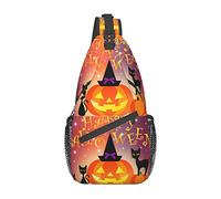 Happy Halloween Day Library Bookshelf Crossbody Bag, Sling Chest Cross Body Bag para Hombres y Mujeres, Utilizado para el Ocio y los Viajes