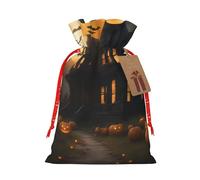 Happy-Halloween-Day-Trick-Or Treat 1 Bolsa de regalo reutilizable de Navidad y festival, bolsas de embalaje de regalo, bolsas de tela elegantes hechas a mano
