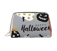 Happy-Halloween-Day-Trick-or-Treat - Bolsa de maquillaje de piel para cosméticos, organizador de viaje, bolso de aseo