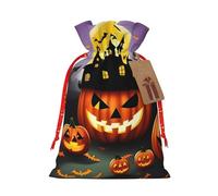 Happy-Halloween-Day-Trick-or-Treat - Bolsas de regalo de Navidad versátiles de tela con cordón, perfectas para vacaciones y ocasiones especiales