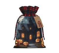 Happy-Halloween-Day-Trick-Or Treat Exquisitas bolsas de regalo de Navidad con cordón, reutilizables, para experiencias de regalo excepcionales