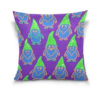 Happy Halloween Dwalf - Funda de almohada para embarazo, color morado, decoración del hogar, para sofá, sala de estar, 18 x 18 pulgadas