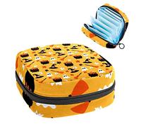 Happy Halloween Ghost Pattern-01 Period Pouch portátil, tampón bolsa de almacenamiento para servilletas sanitarias, Varios colores, 4.7x6.6x6.6 in/12x17x17 cm