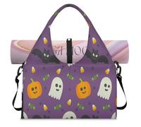 Happy Halloween Holiday - Bolsa deportiva de lona para mujeres y hombres, bolsa de fin de semana con compartimento para zapatos, bolsa de hombro para yoga, gimnasio, viajes, color, L, Organizador de