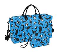 Happy Halloween Scary - Bolsa grande para deportes, gimnasio, con correa ajustable para deportes, gran capacidad, color negro y azul
