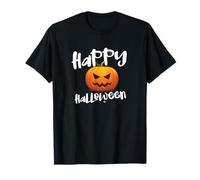 Happy Halloween Scary Purple Pumpkin Spider White Camiseta