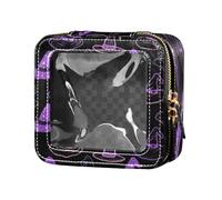 Happy Halloween - Sombrero de bruja negro transparente pequeño bolsa de maquillaje organizador de maquillaje para viajes