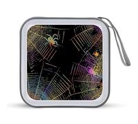 Happy Halloween Spider Web - Soporte para CD con capacidad para 40 DVD, bolsa organizadora de almacenamiento para coche, hogar, viajes